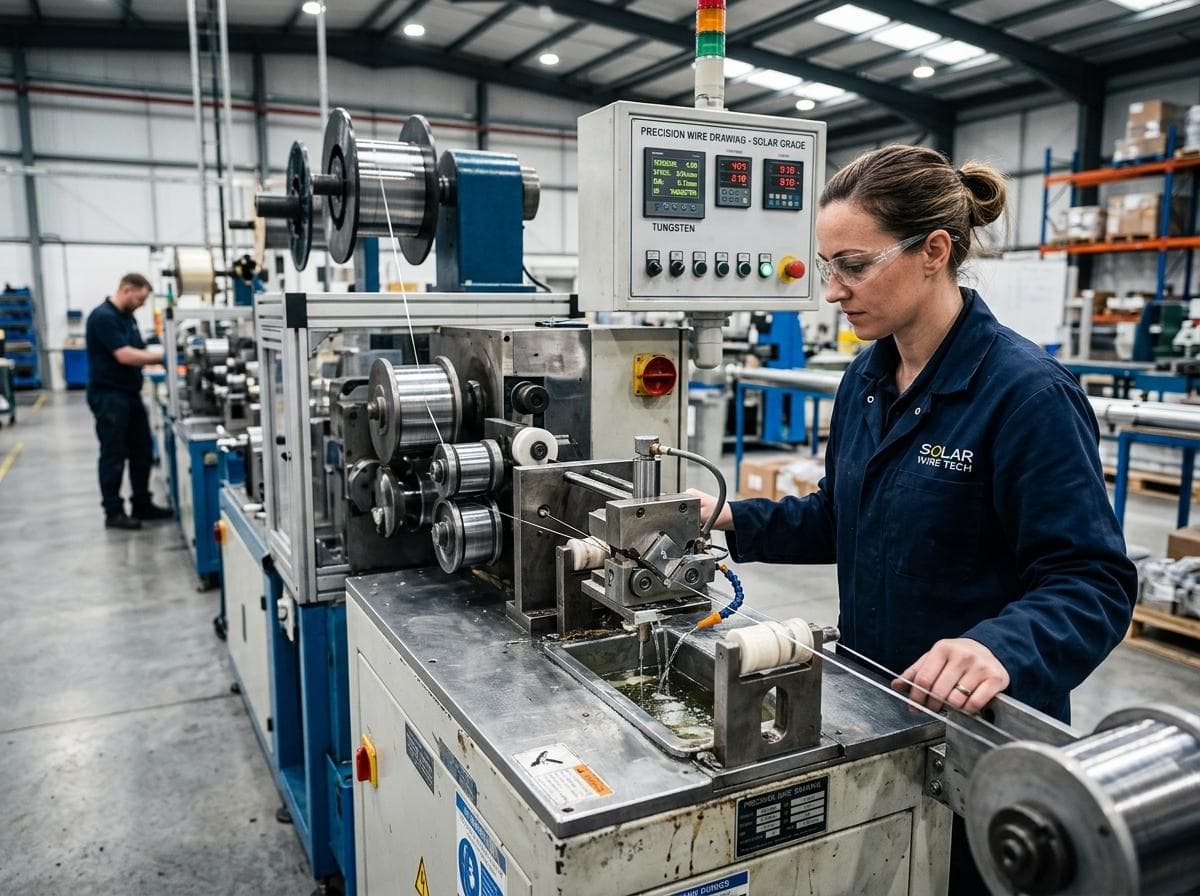 Photovoltaic tungsten wire manufacturing and inspection