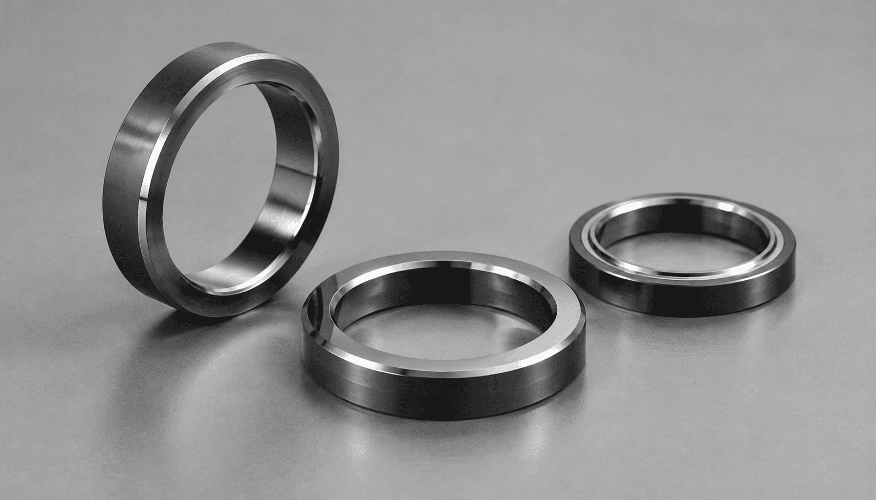 Finished tungsten carbide seal rings with polished sealing faces