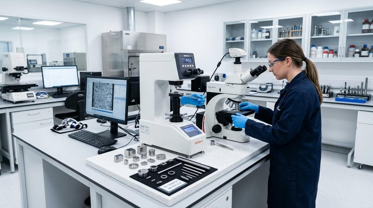 Tungsten and carbide parts under quality inspection